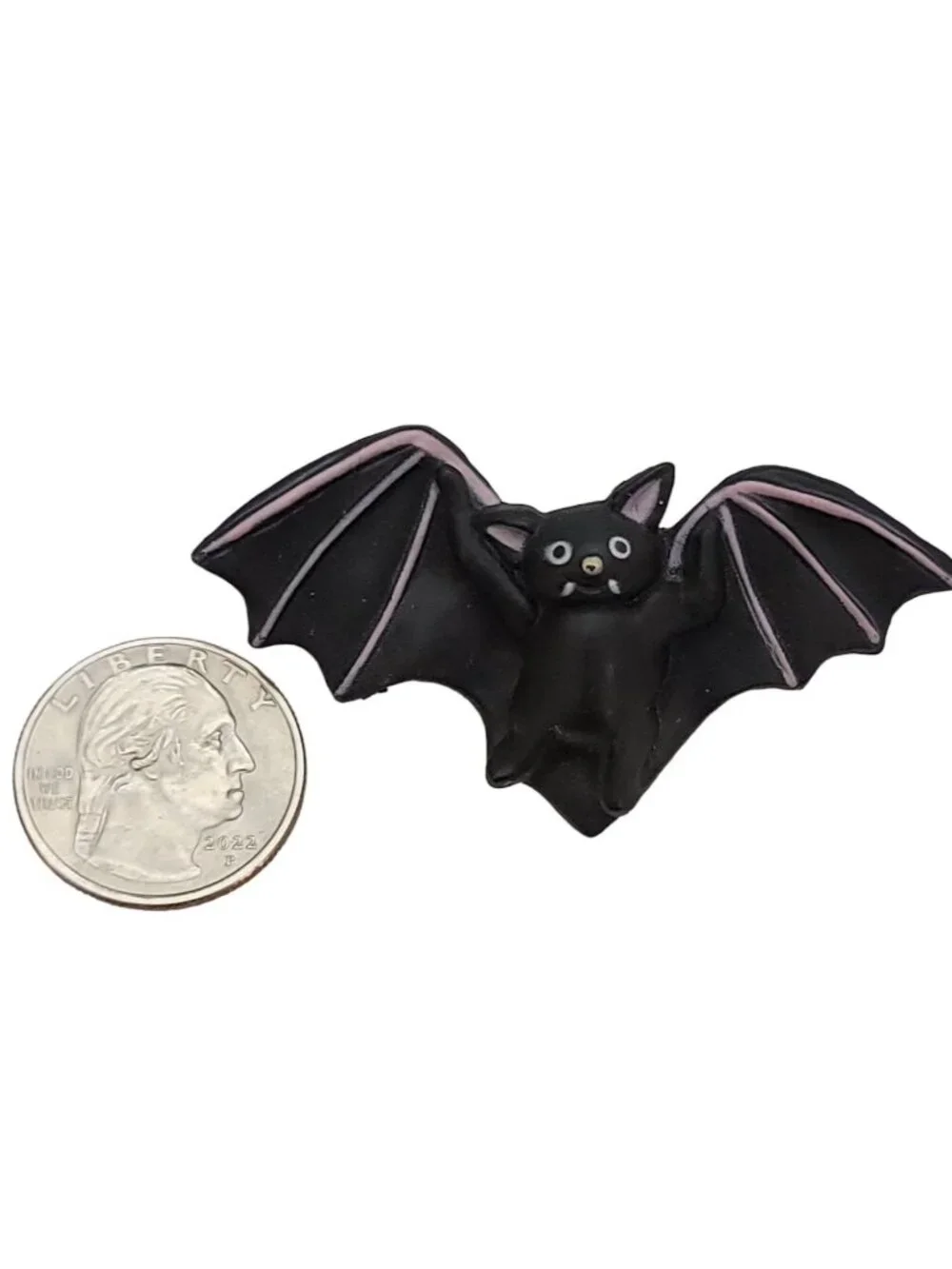 Fun World Division Vintage S. Lehman Halloween Black Vampire Bat Pin, K126